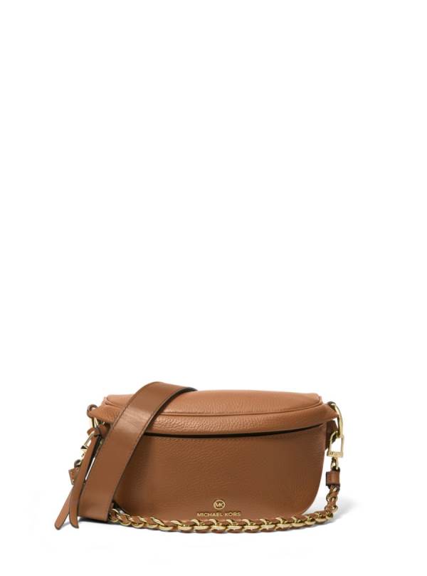 Damske Crossbody Kabelka Michael Kors Slater Extra-Small Pebbled Leather Sling Pack Hnede - Kabelky Michael Kors Vypredaj | KIDZH-4130